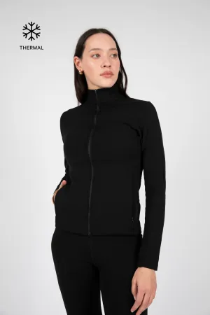 Thermal Active Full Zip LS Top | Black