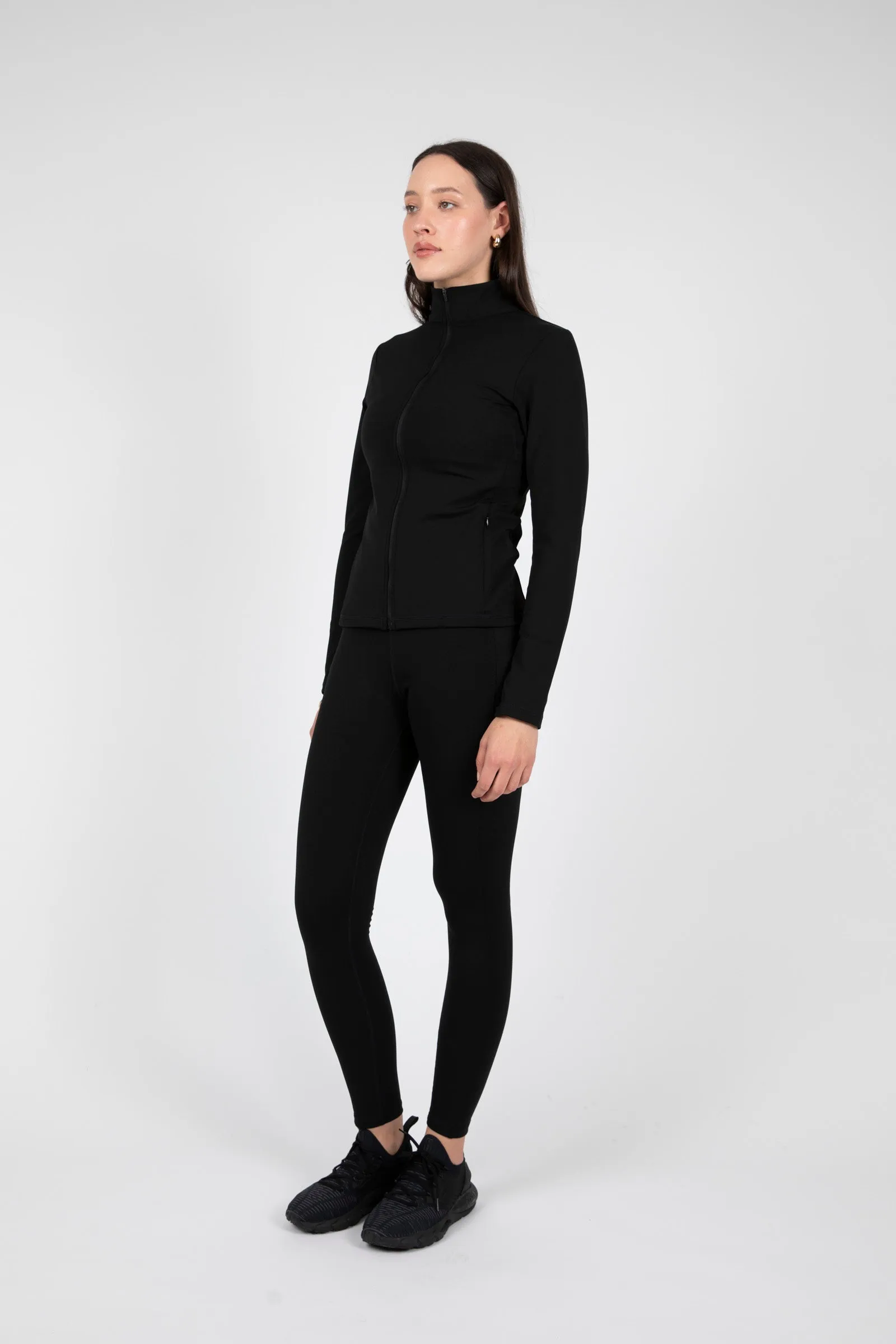 Thermal Active Full Zip Top - Black