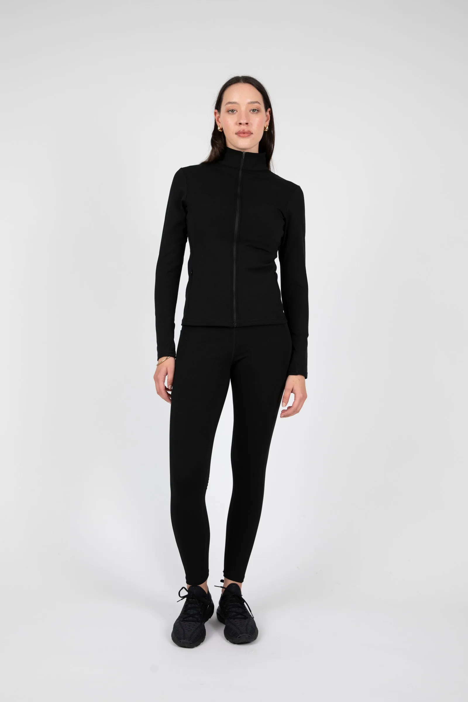 Thermal Active Full Zip Top - Black