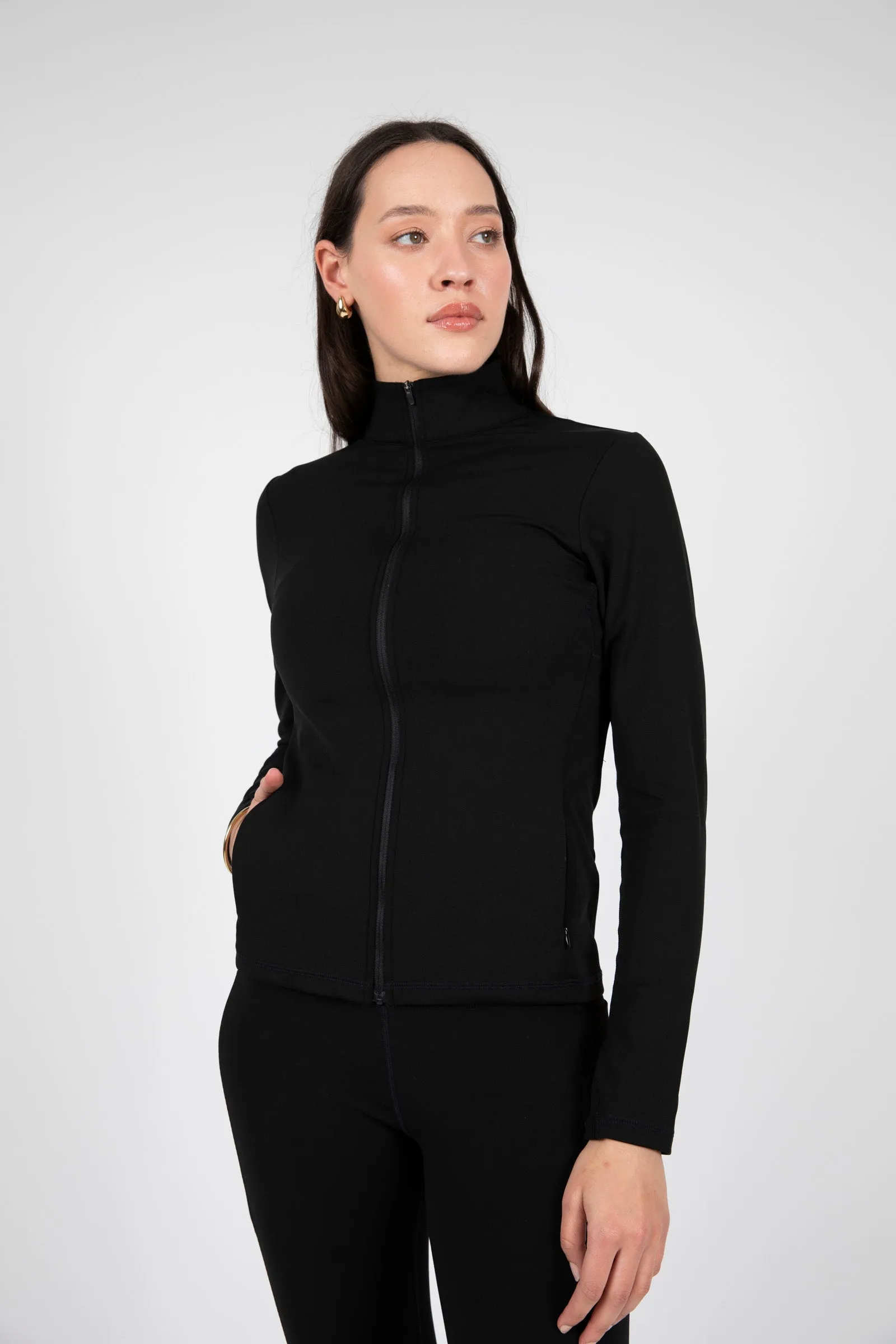 Thermal Active Full Zip Top - Black