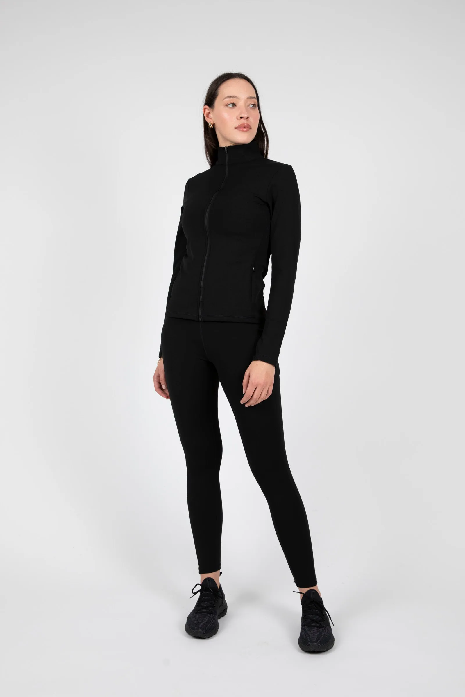 Thermal Active Full Zip Top - Black