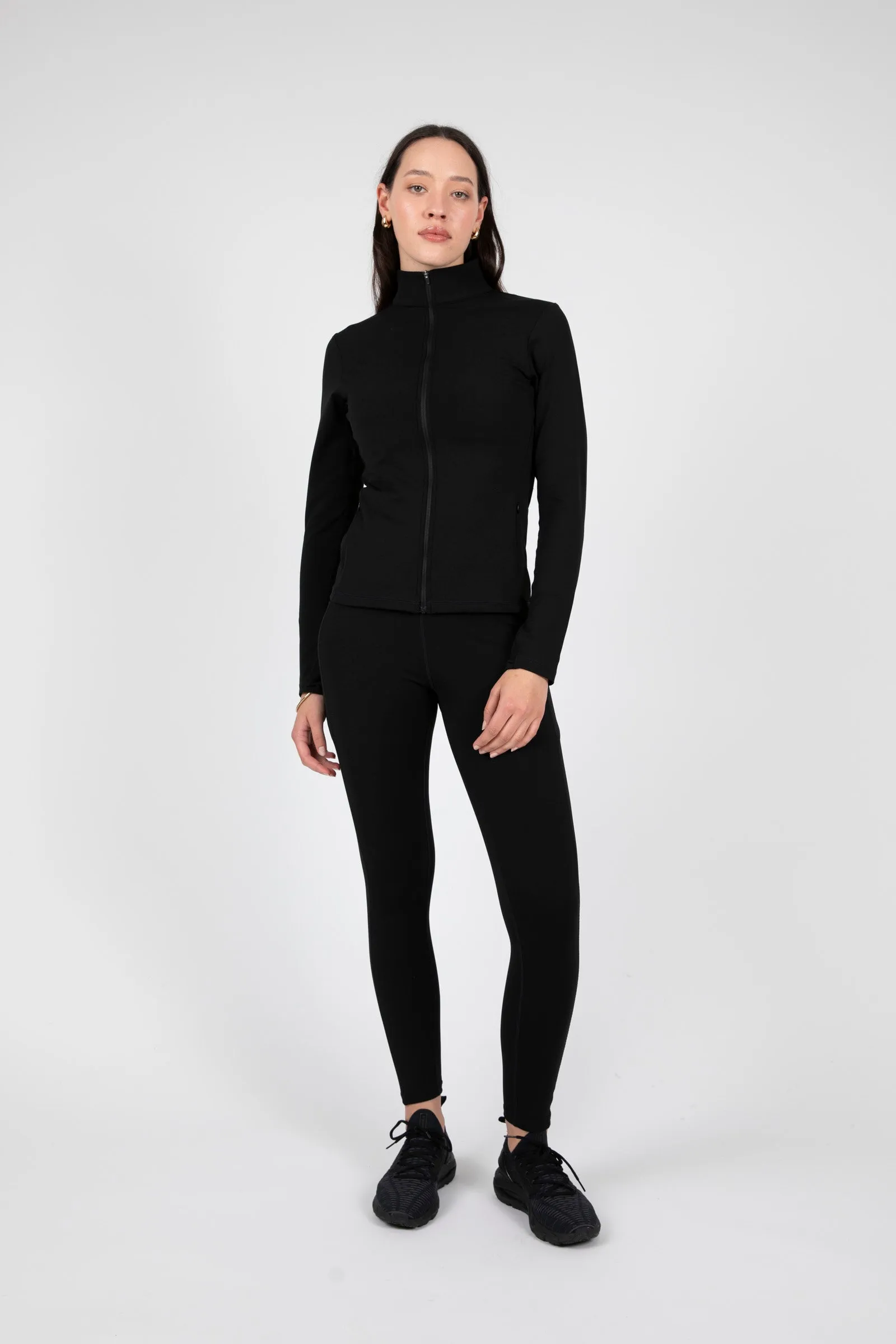 Thermal Active Full Zip Top - Black