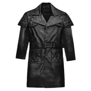 Ulith Quilted Long Leather Coat