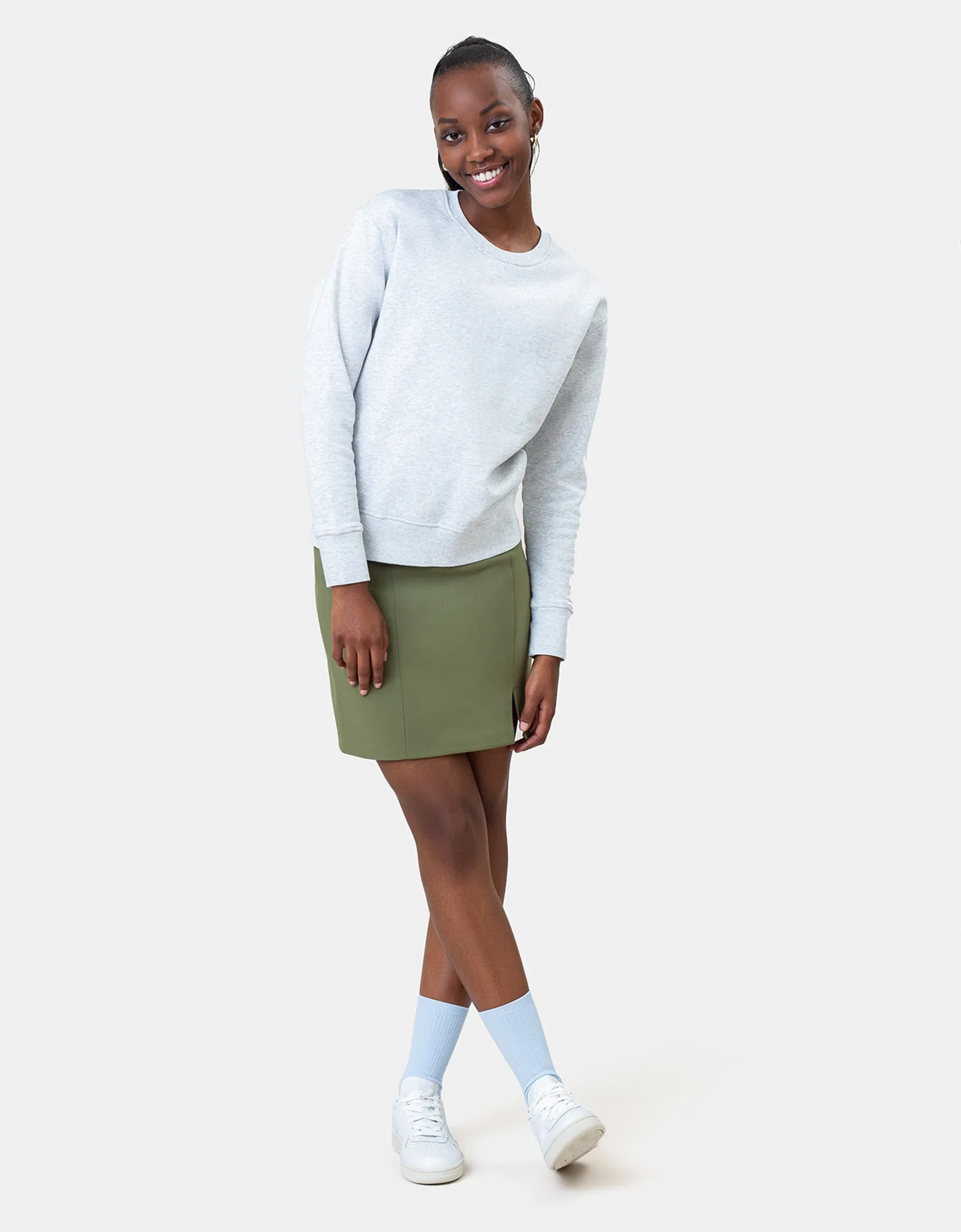 Women Classic Organic Crew - Seaweed Green