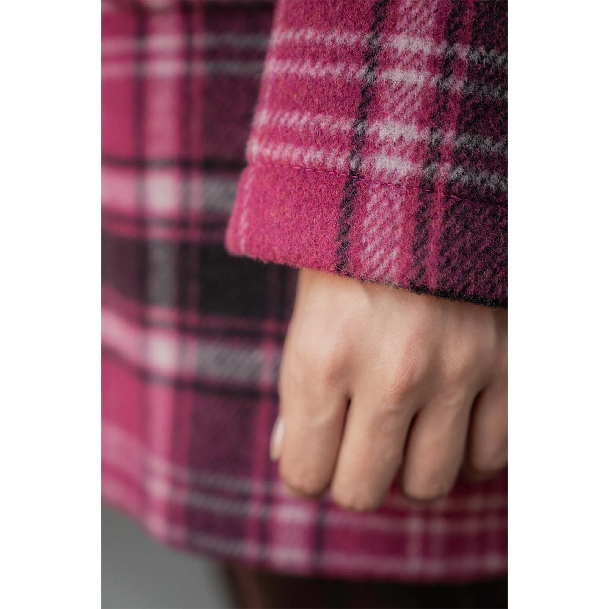 Women’s Duffle Coat - Purple Tartan