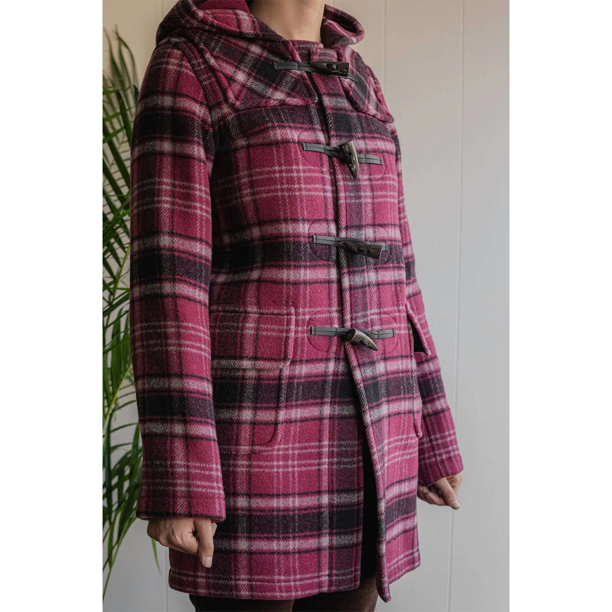 Women’s Duffle Coat - Purple Tartan