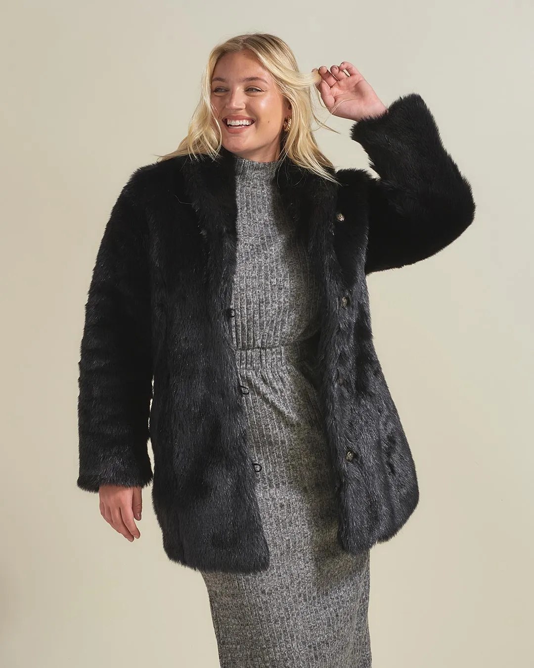 Women's Faux Fur Coat | Black Panther