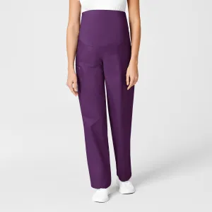 WonderWORK Maternity Cargo Scrub Pant - Eggplant