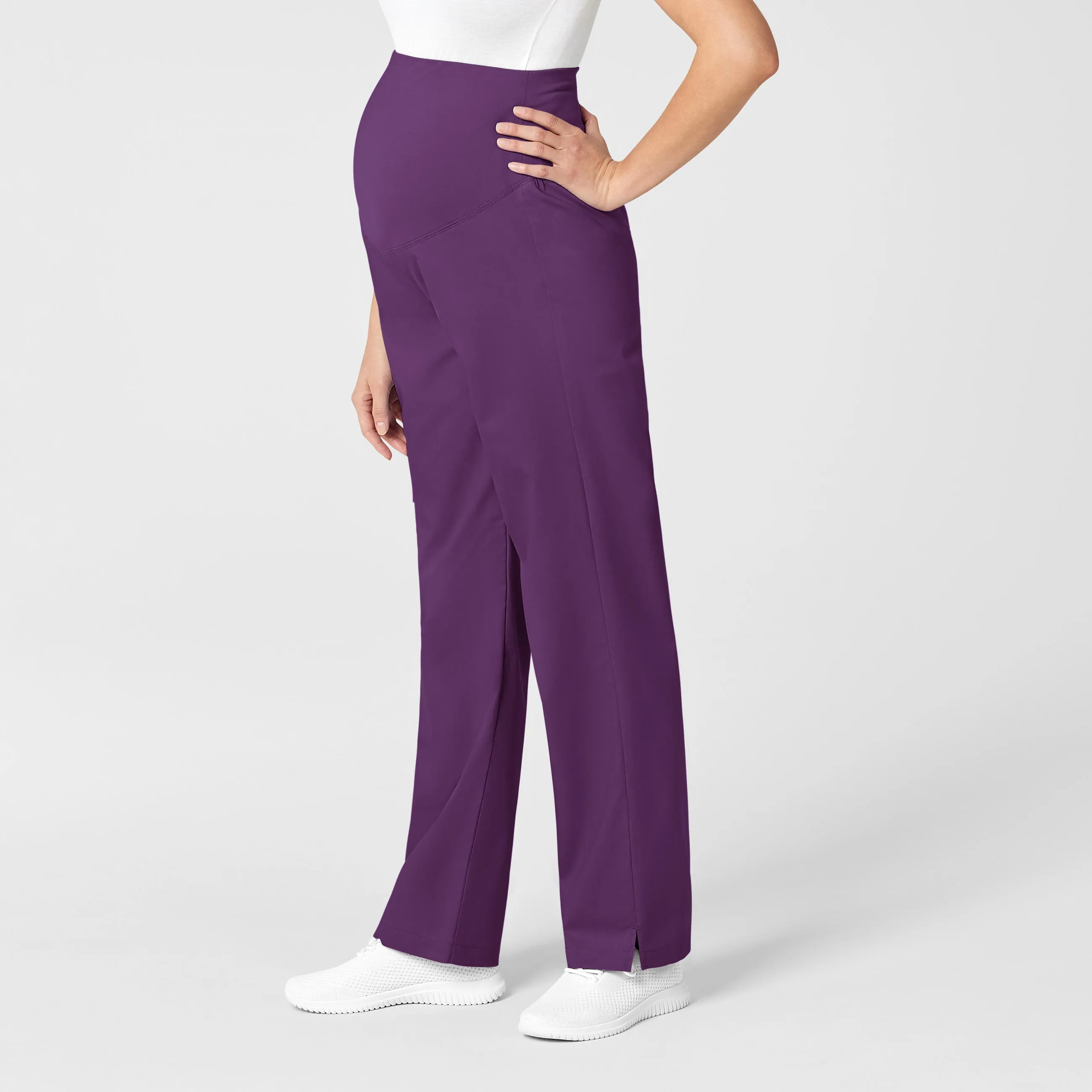 WonderWORK Maternity Cargo Scrub Pant - Eggplant