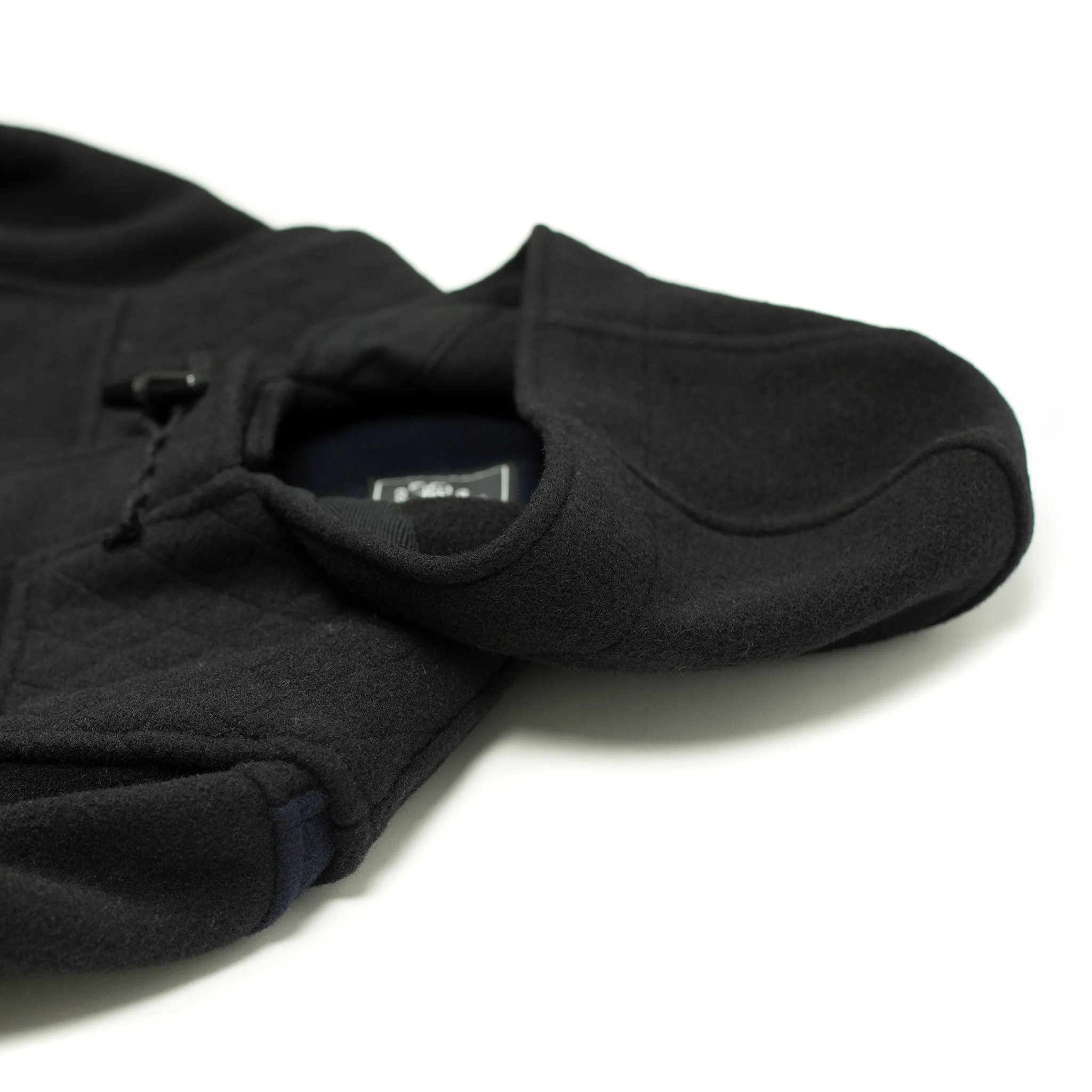 x Gloverall duffle coat in two-tone black and navy wool